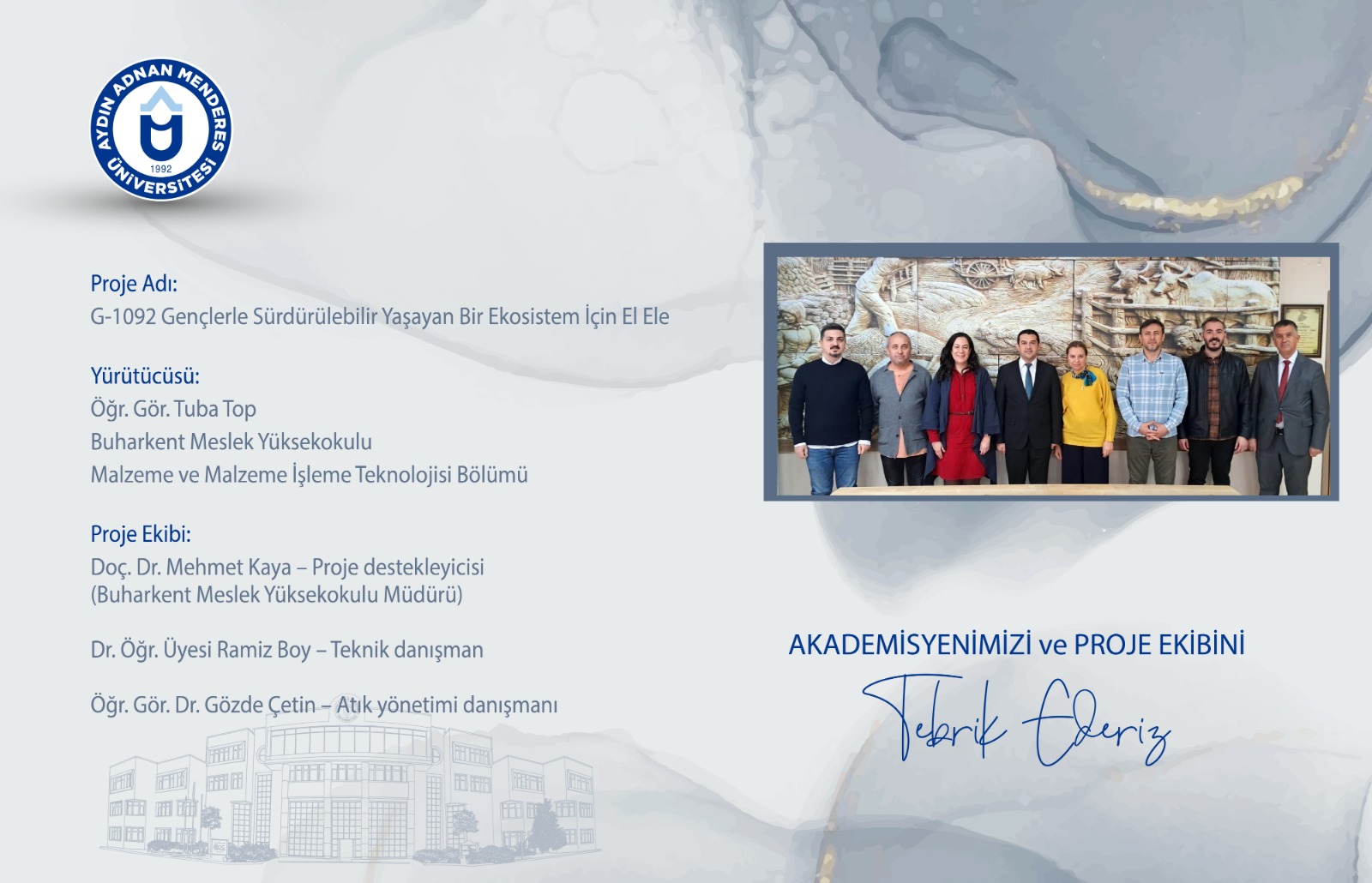 “Gençlerle Sürdürülebilir Yaşayan Bir Ekosistem İçin El Ele” Projesi Onaylandı