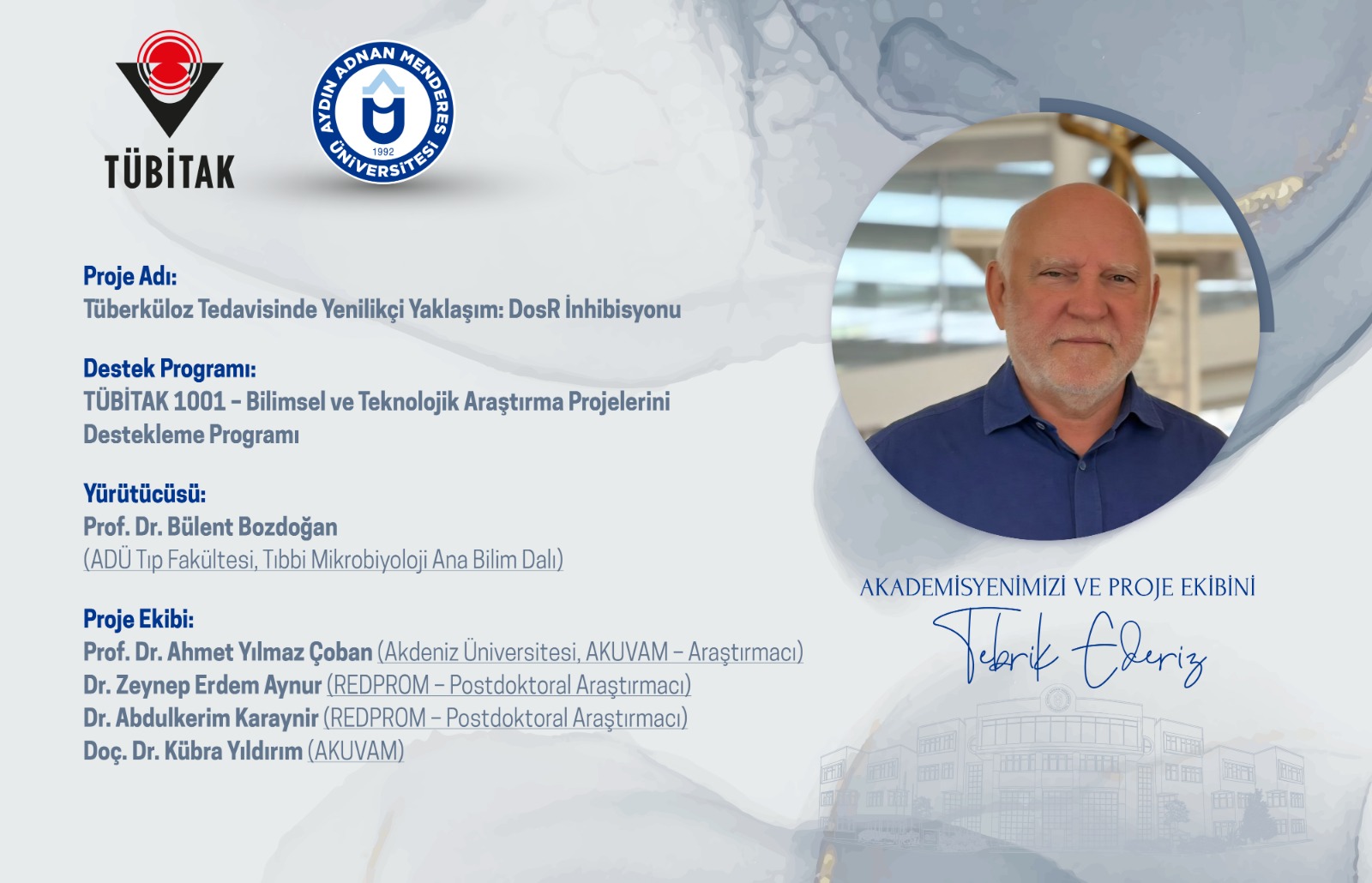 Tüberküloz Tedavisinde Yenilikçi Yaklaşım: DosR İnhibisyonu Başlıklı Projeye TÜBİTAK Desteği