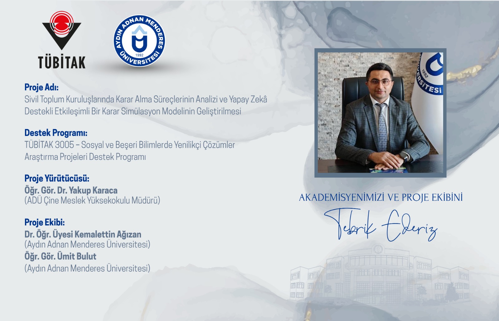 TÜBİTAK 3005 Programı Kapsamında STK’larda Karar Alma Süreçlerine Yapay Zekâ Destekli Yenilikçi Proje