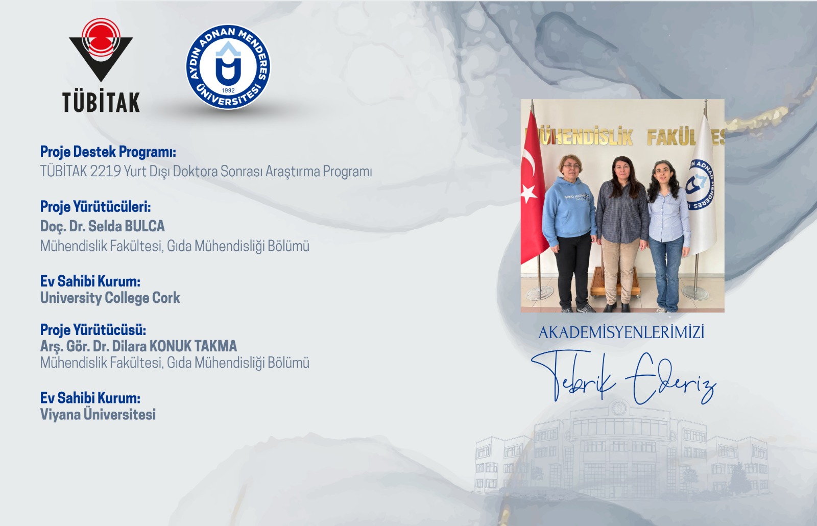 TÜBİTAK 2219 Programı Kapsamında Akademisyenlerimize Yurt Dışı Araştırma Desteği