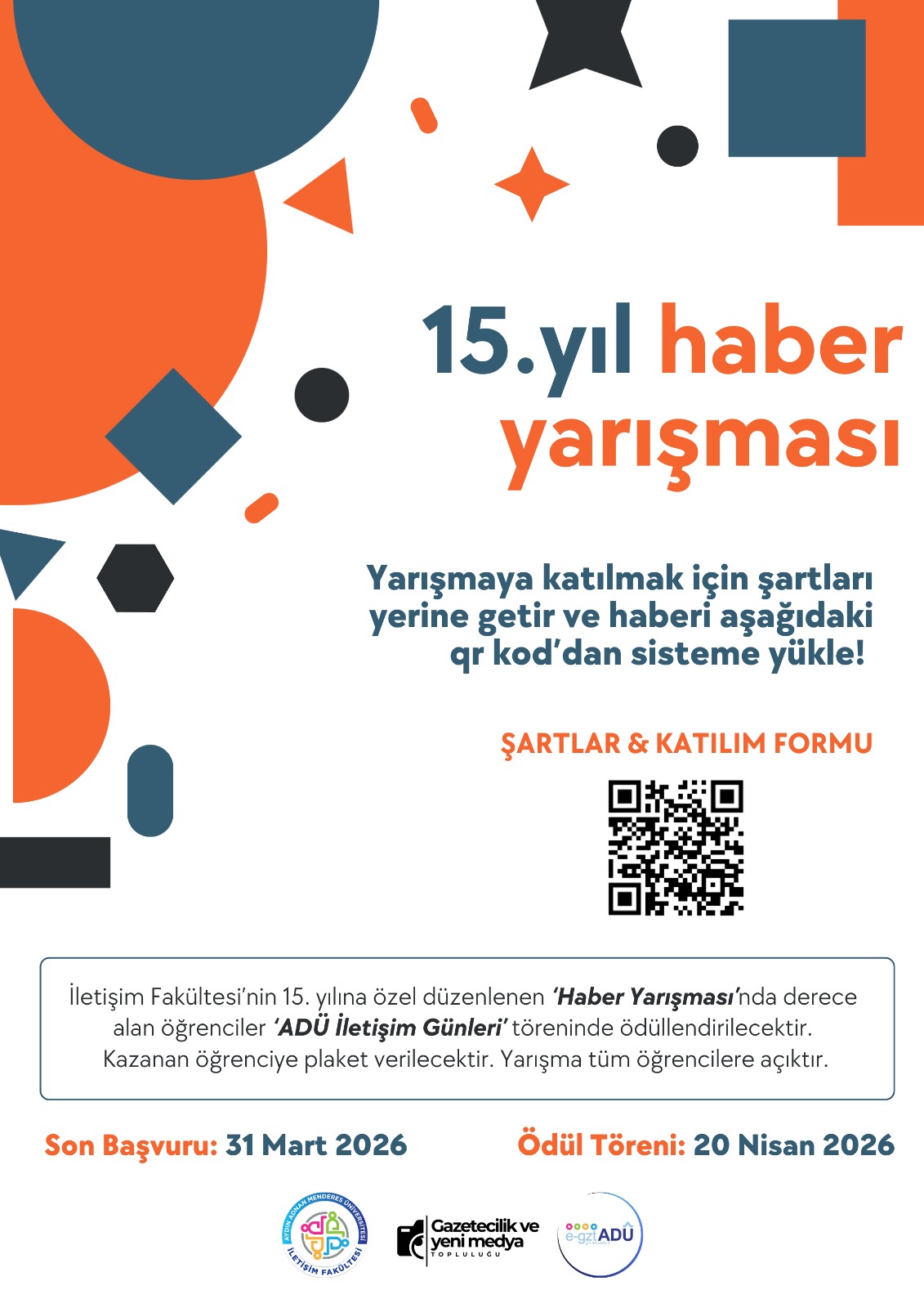 İletişim Fakültesinin 15. Yılına Özel Dergi Tasarım ve Haber Yarışması Düzenleniyor